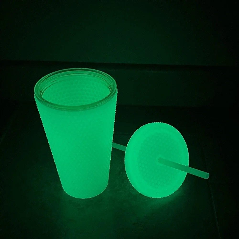 Starbucks 2022 Lemongrass Glow in the Dark Studded Tumbler 16oz Cold Cup New